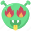 emoticon, ideogram, smiley, flame, eyes, fire 