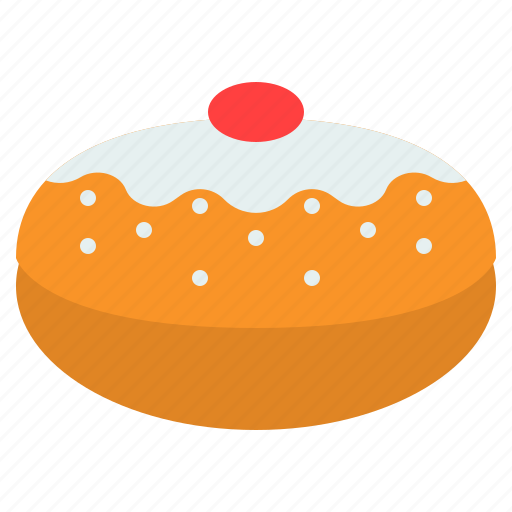 Sufganiyah, donut, hanukkah, sufganiyots, judaism icon - Download on Iconfinder