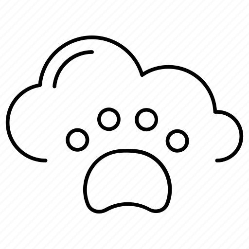 Bubble, cloud, footprint, paw, pet paw cloud, pets, track icon - Download on Iconfinder
