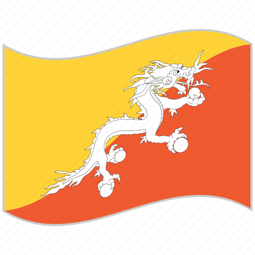Bhutan, bhutan flag, flag, national flag, waving flag, world flag icon - Download on Iconfinder