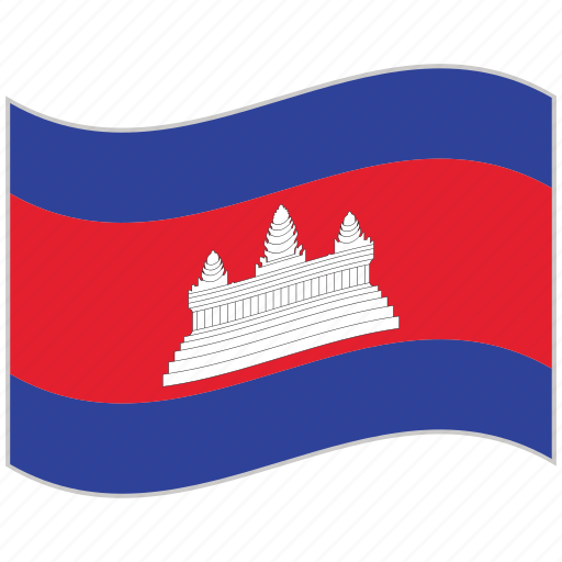 Cambodia, cambodia flag, flag, national flag, waving flag, world flag icon - Download on Iconfinder
