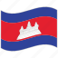 cambodia, cambodia flag, flag, national flag, waving flag, world flag 