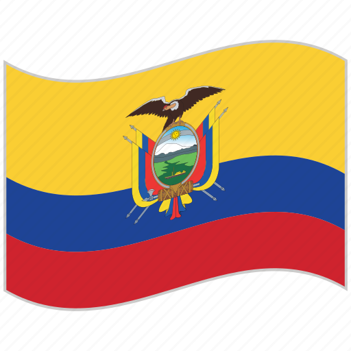 Ecuador, ecuador flag, flag, national flag, waving flag, world flag icon - Download on Iconfinder