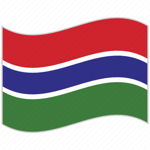 Flag, gambia, gambia flag, national flag, waving flag, world flag icon - Download on Iconfinder