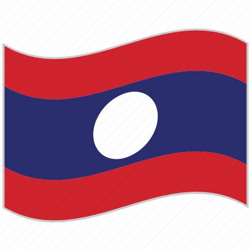 Flag, laos, laos flag, national flag, waving flag, world flag icon - Download on Iconfinder