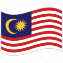 flag, malaysia, malaysia flag, national flag, waving flag, world flag