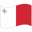 flag, malta, malta flag, national flag, waving flag, world flag