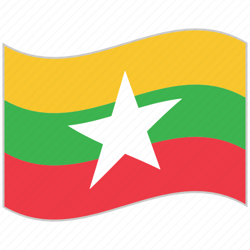 Flag, myanmar, myanmar flag, national flag, waving flag, world flag icon - Download on Iconfinder