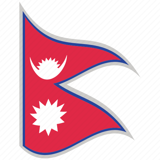 Flag, national flag, nepal, nepal flag, waving flag, world flag icon - Download on Iconfinder