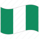 flag, national flag, nigeria, nigeria flag, waving flag, world flag