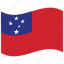 flag, national flag, samoa, samoa flag, waving flag, world flag 