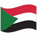 flag, national flag, sudan, sudan flag, waving flag, world flag