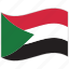 flag, national flag, sudan, sudan flag, waving flag, world flag 