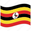 flag, national flag, uganda, uganda flag, waving flag, world flag 