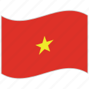 flag, national flag, vietnam, vietnam flag, waving flag, world flag