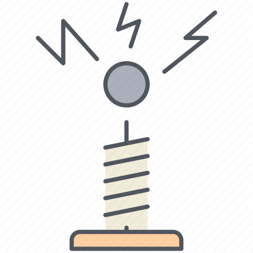 Coil, tesla, circuit, electricity, inductor, lightning, voltage icon - Download on Iconfinder