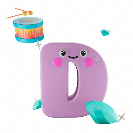 D, alphabet 3D illustration - Download on Iconfinder