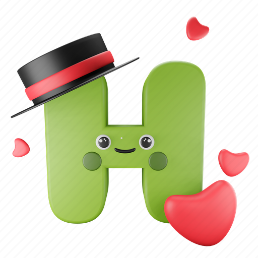 H, alphabet 3D illustration - Download on Iconfinder