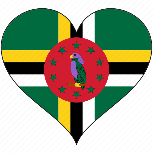 Dominica, flag, heart, north america, country, love icon - Download on Iconfinder