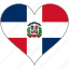 dominican republic, flag, heart, north america, national 