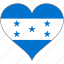 flag, heart, honduras, north america, national 