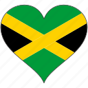 flag, heart, jamaica, north america, country, love