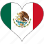 flag, heart, mexico, north america, national 