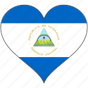 flag, heart, nicaragua, north america, country, love