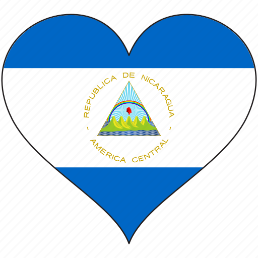 Flag, heart, nicaragua, north america, country, love icon - Download on Iconfinder