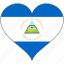 flag, heart, nicaragua, north america, country, love 