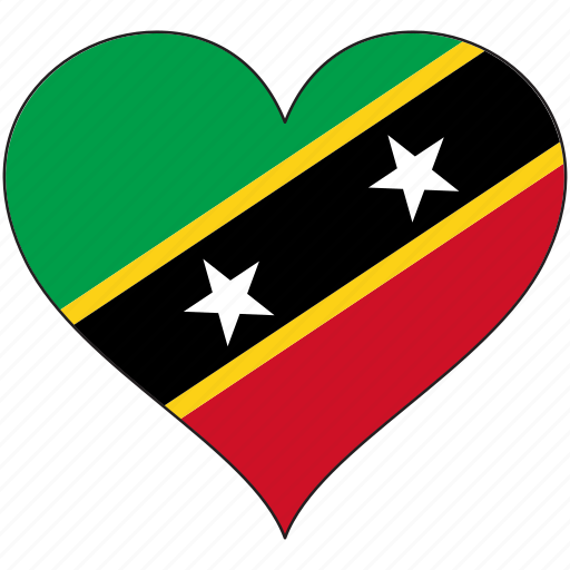 Flag, heart, north america, saint kitts and nevis, national icon - Download on Iconfinder