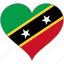 flag, heart, north america, saint kitts and nevis, national 