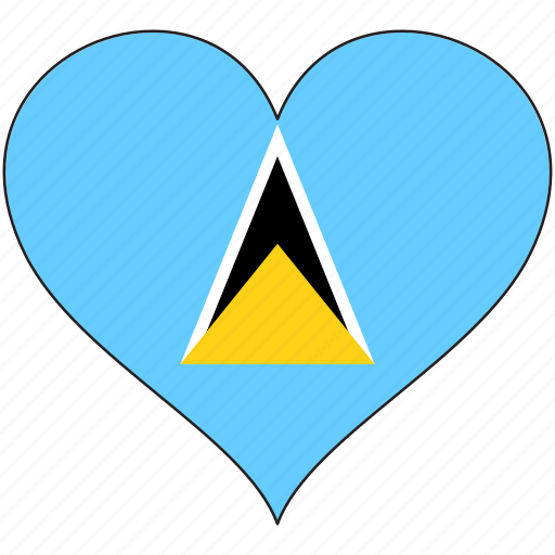 Flag, heart, north america, saint lucia, national icon - Download on Iconfinder