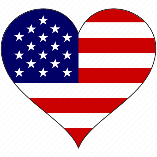 Download America, american, flag, heart, states, us, usa icon