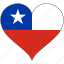 chile, flag, heart, south america, country 
