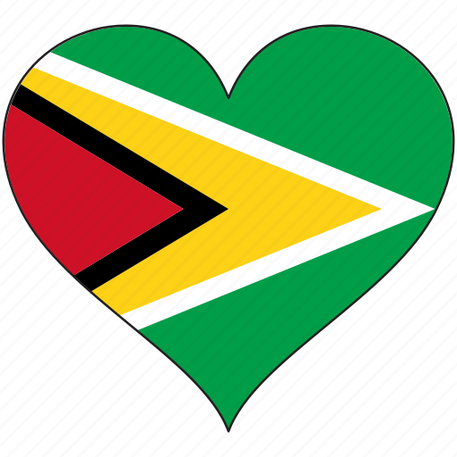 Flag, guyana, heart, south america, country icon - Download on Iconfinder