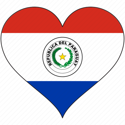Flag, heart, paraguay, south america, country icon - Download on Iconfinder
