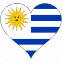 flag, heart, south america, uruguay, country