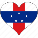 flag, heart, netherlands antilles, south america, country 
