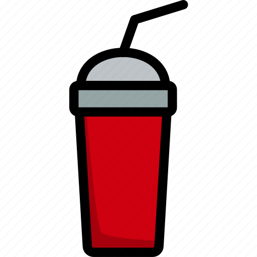 Line, outline, color, thin, soda, drink, cup icon - Download on Iconfinder