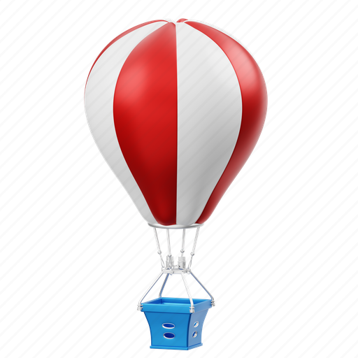 Balloon, hot air balloon, party, celebration, fly, flying, air 3D illustration - Download on Iconfinder