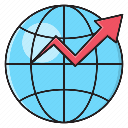 Increase, world, growth, graph, global icon - Download on Iconfinder