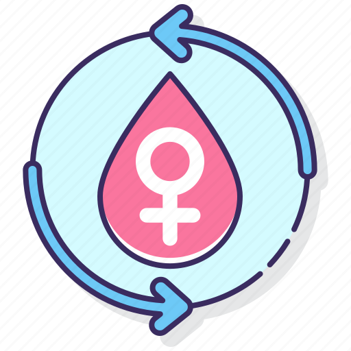 Blood, cycle, menstrual, woman icon