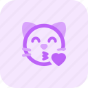 cat, blowing, a, kiss, emoticons, animal