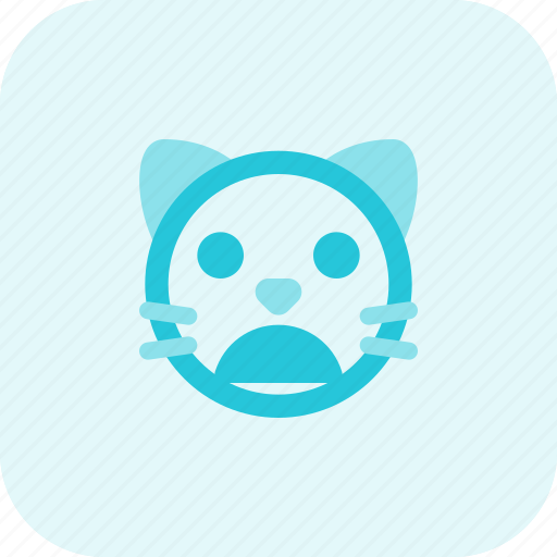 Cat, frowning, open, mouth, emoticons, animal icon - Download on Iconfinder