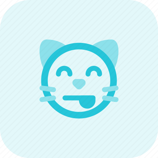 Cat, tongue, smiling, eyes, emoticons, animal icon - Download on Iconfinder