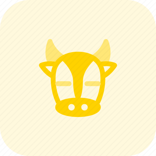 Cow, closed, eyes, emoticons, animal icon - Download on Iconfinder
