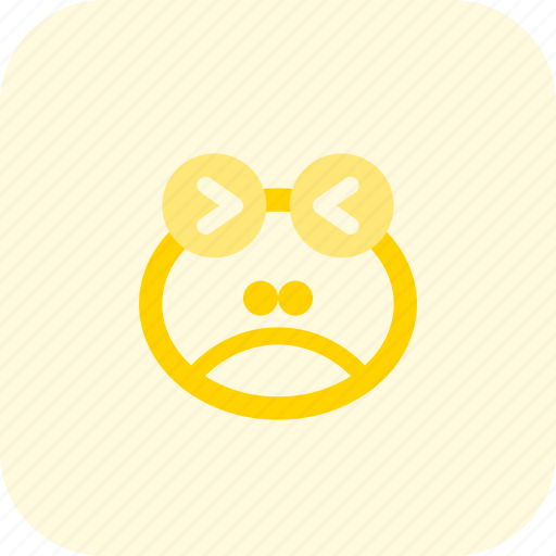 Frog, frowning, squinting, emoticons, animal icon - Download on Iconfinder