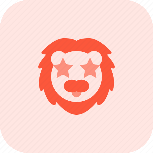 Lion, star, struck, emoticons, animal icon - Download on Iconfinder
