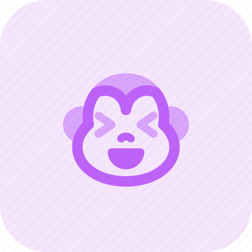 Monkey, grinning, squinting, emoticons, animal icon - Download on Iconfinder